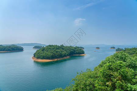 江西九江庐山西海千岛湖背景图片