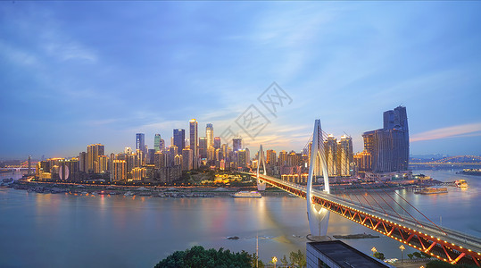 搭建桥梁重庆渝中半岛全景夜景风光背景