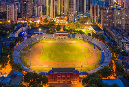 足球场夜景中超比赛夜景足球场背景