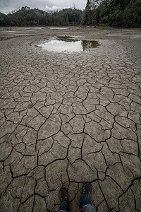 土地龟裂效果干涸的土地背景