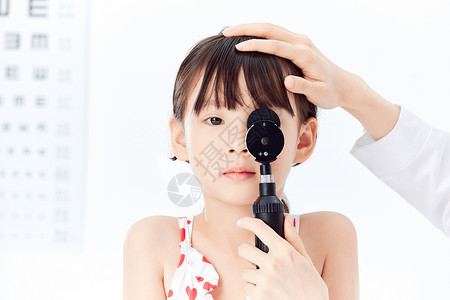 儿童视力检查可爱小美女测视力背景