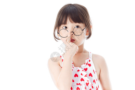 可爱小美女戴眼镜形象背景图片