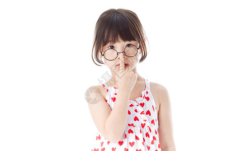 可爱小美女戴眼镜形象背景图片
