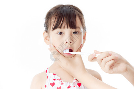 个护清洁小女孩刷牙示范背景