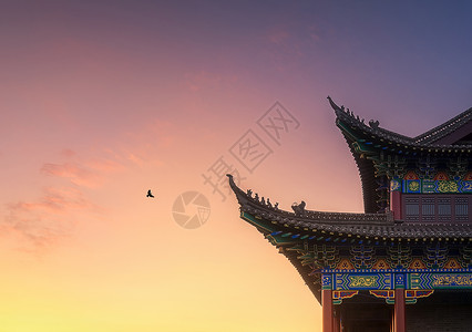 艺术之美素材夕阳下的建筑美背景