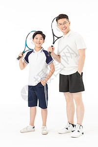 父子运动打网球图片
