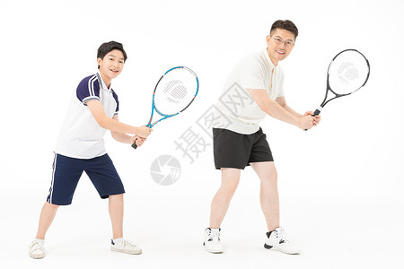 父子运动打网球背景图片