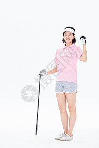 棒球拍中年女性打高尔夫球背景