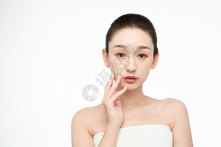 女性美容整容整形面部展示背景图片