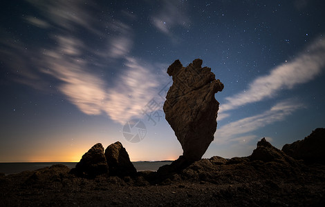 大连海岸风化石星空风光图片