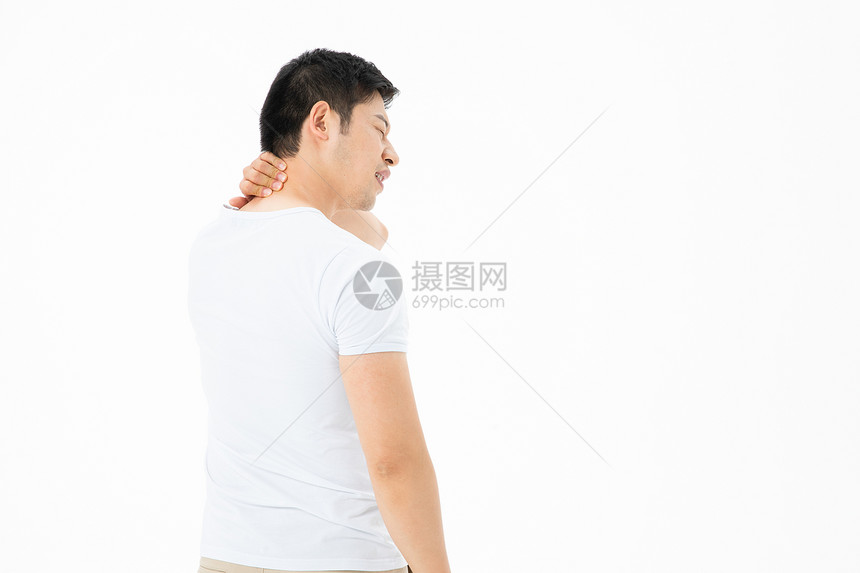 青年男性脖子痛图片