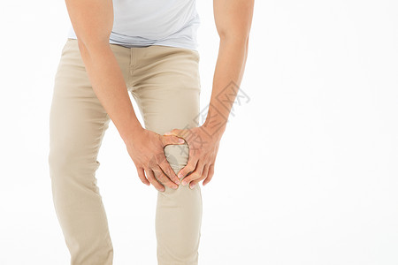 青年男性膝盖疼痛图片