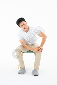 青年男性膝盖疼痛图片