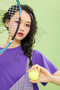 网球女孩背景图片