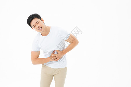 胃胀胃痛青年男性胃痛背景