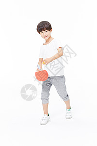 小男孩打乒乓球背景图片