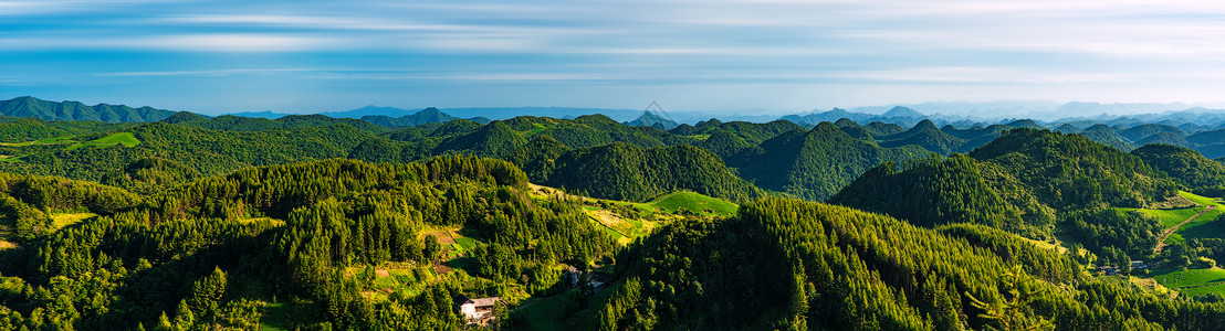 多帧合成素材恩施山川云朵全景图背景