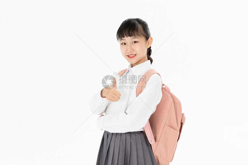 中学生女孩点赞图片