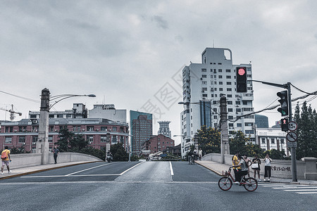 上海街景四川路桥背景图片