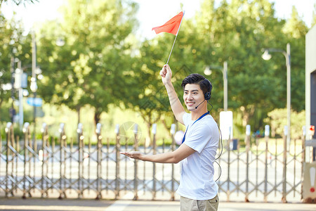 男导游形象背景图片