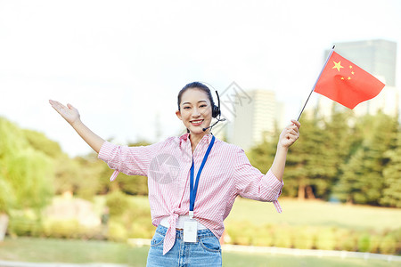 女导游形象背景图片