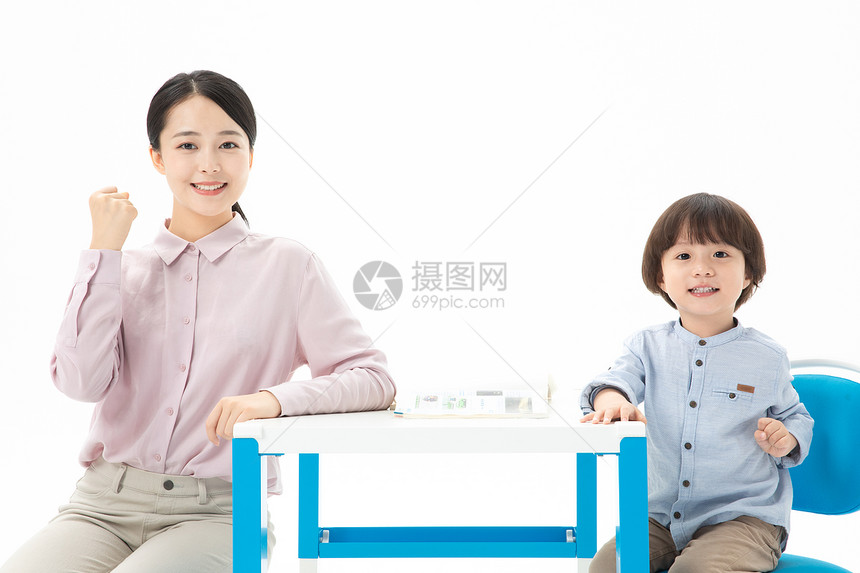 儿童幼教老师学生加油手势图片