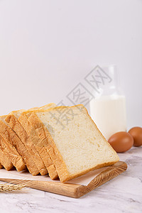 鸡蛋牛奶面包早餐吐司背景