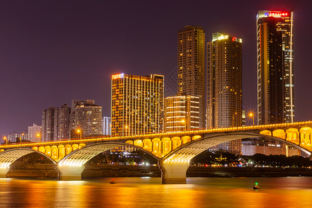 长沙市长沙城市夜景橘子洲景观背景