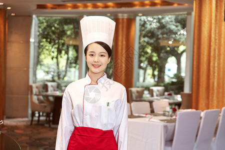 酒店服务餐厅厨师背景图片