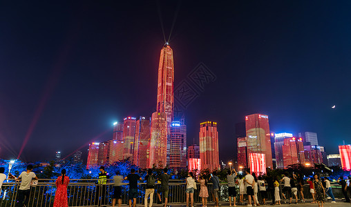 深圳欢度国庆灯光秀背景图片