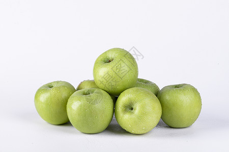 新鲜青苹果背景图片