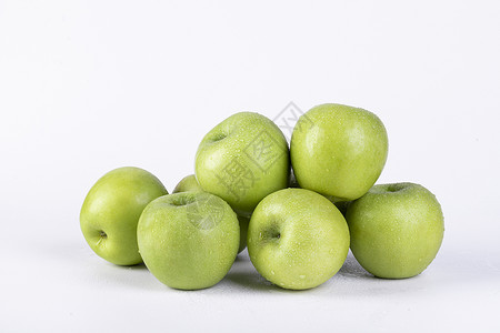 新鲜青苹果背景图片
