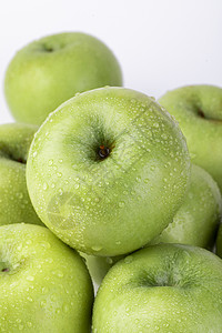 新鲜青苹果孤立的青苹果高清图片