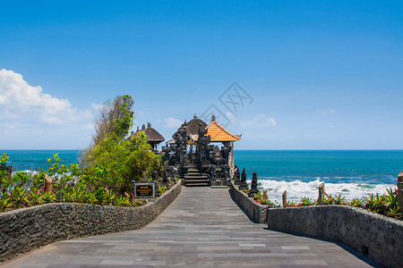 巴厘岛海神庙景区背景图片