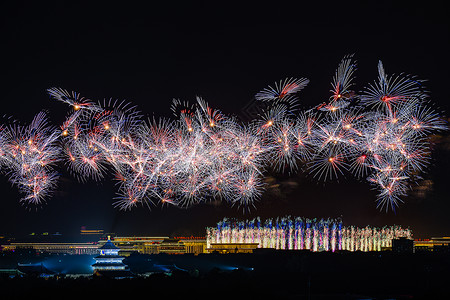 北京天坛的烟花新年高清图片素材