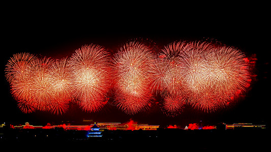 北京天坛的烟花背景图片