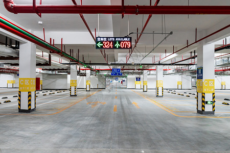 智能停车场新开放的地下停车场背景