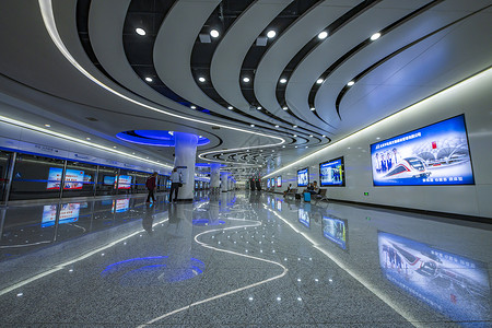 轨道设计北京地铁大兴机场站内背景