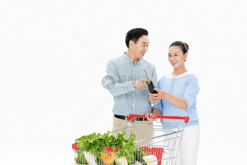 中年夫妻购物买菜图片