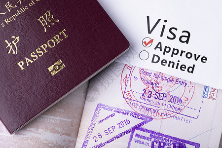 国外留学出国签证visa背景图片