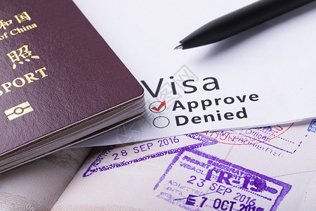 国外留学出国签证visa高清图片