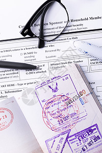 申请表范例国外留学出国签证申请表背景
