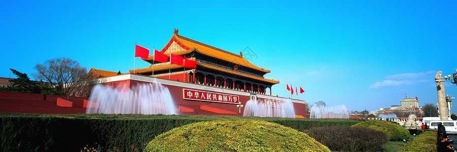 UI设计长图北京故宫天安门背景