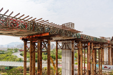 桥建设建设中的高架桥背景
