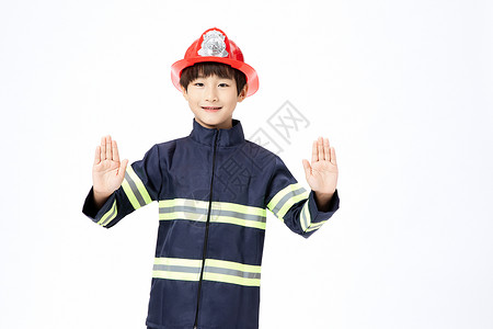 小小消防员形象手势图片