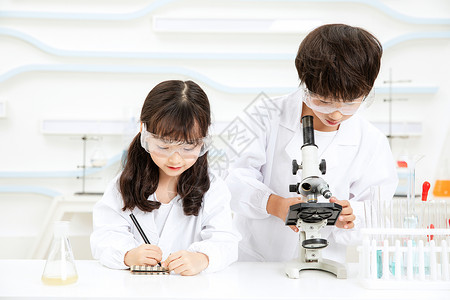 记录成长小小科学家显微镜观察记录背景