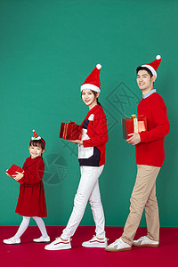 圣诞欢乐家庭形象背景图片