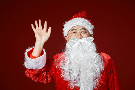 圣诞老人打招呼背景图片