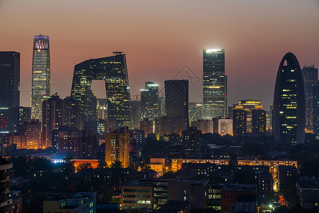 夜景的北京国贸高清图片
