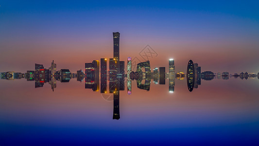 夜景的北京国贸图片